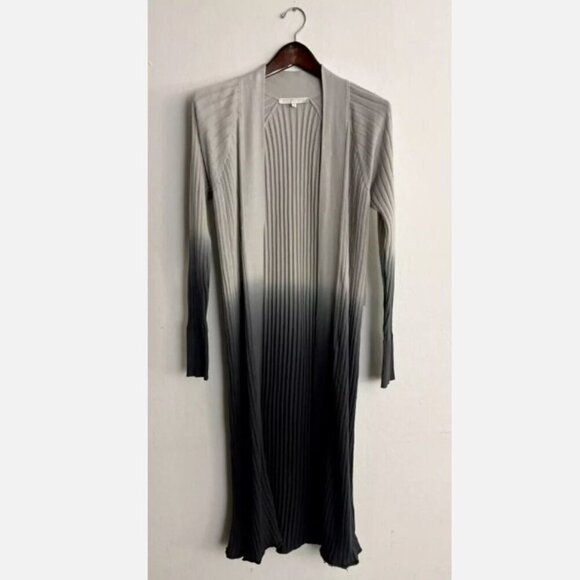 Burning Torch S Cardigan Sweater Gray Ombre Ribbed Duster Long Anthropologie NEW - Picture 1 of 8